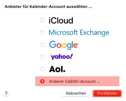 CalDAV - Kalenderfunktion - macOS Mail, Bild 3