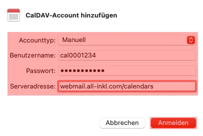 CalDAV - Kalenderfunktion - macOS Mail, Bild 4