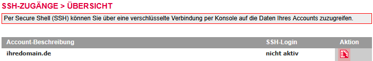 Dateiverwaltung - Aktivierung von SSH (nur im Hauptaccount möglich), Bild 3