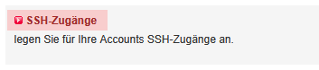 Dateiverwaltung - Aktivierung von SSH (nur im Hauptaccount möglich), Bild 2