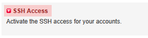 File Management - Activation of SSH (only possible in the main account), Bild 2