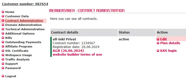 Plan Change - Change within the web hosting plans, Bild 1