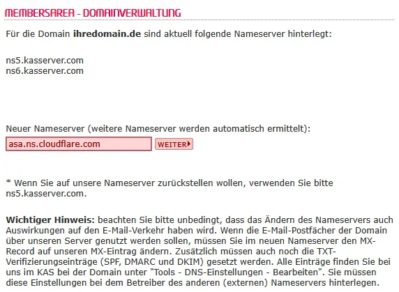 DNS-Werkzeuge - Nameserver ändern für Domain, Bild 4