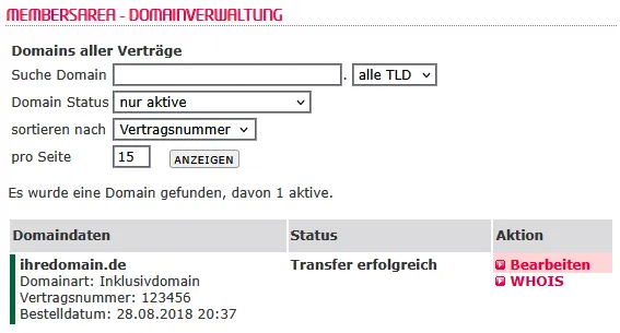 DNS-Werkzeuge - Nameserver ändern für Domain, Bild 2