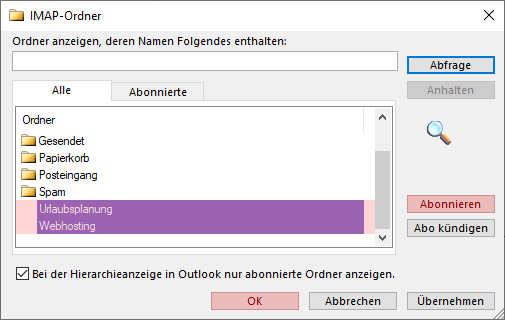 Outlook - IMAP-Ordner abonnieren, Bild 5