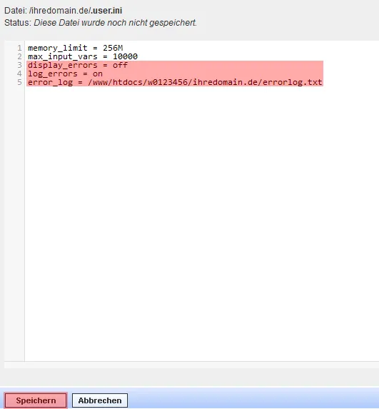 PHP Errorlog - Anlegen, Bild 5