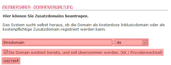 so funktioniert ein interner Wechsel - Freigabe der Domain, Bild 3