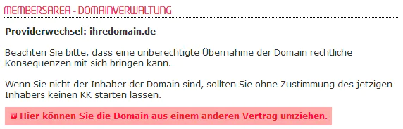 so funktioniert ein interner Wechsel - Freigabe der Domain, Bild 4