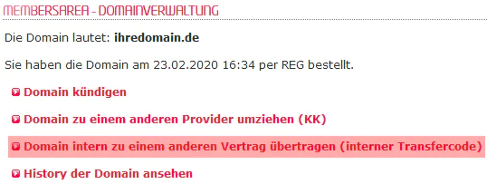 so funktioniert ein interner Wechsel - Freigabe der Domain, Bild 4