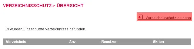 administrative Werkzeuge - Verzeichnisschutz, Bild 3