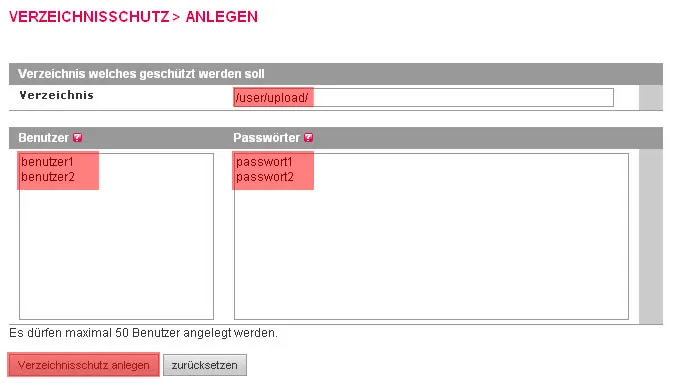 administrative Werkzeuge - Verzeichnisschutz, Bild 4