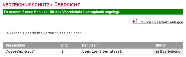 administrative Werkzeuge - Verzeichnisschutz, Bild 5