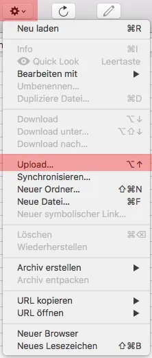Cyberduck (MAC) - Verbinden und Dateien hochladen, Bild 4