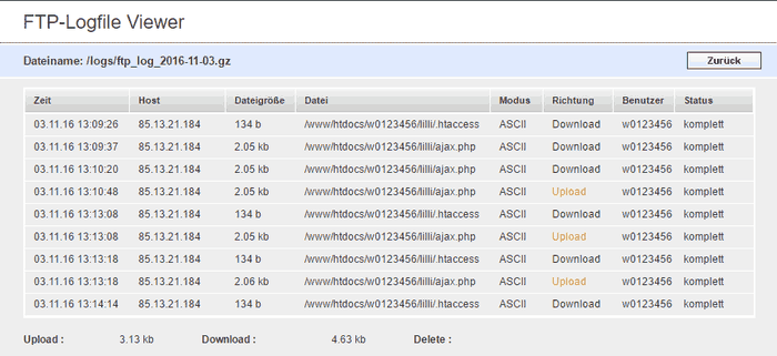 grafische Auswertung eines FTP-Logfiles - per Skript, Bild 4