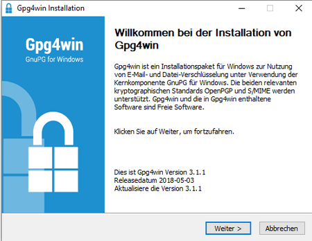 PGP-Verschlüsselung - Installation unter Windows, Bild 1