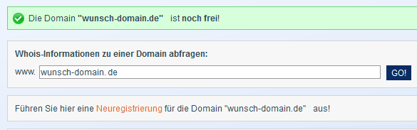 Whois Abfrage - Domainname ist frei, Bild 3