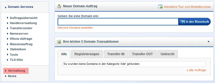 Einstellungen - Registrar Lock (Sperre), Bild 1