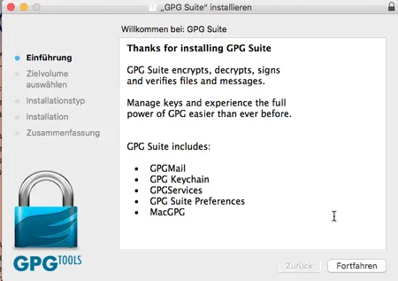 PGP-Verschlüsselung - Installation unter macOS, Bild 1