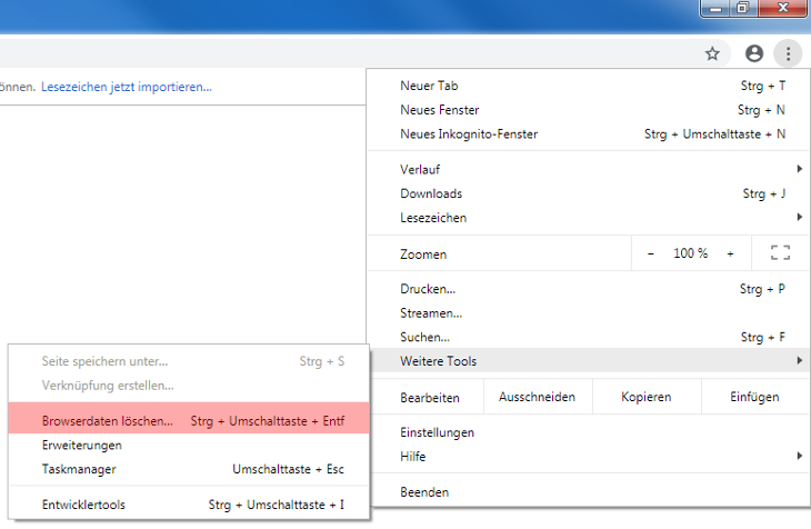 Google Chrome - Cache und Cookies leeren, Bild 2