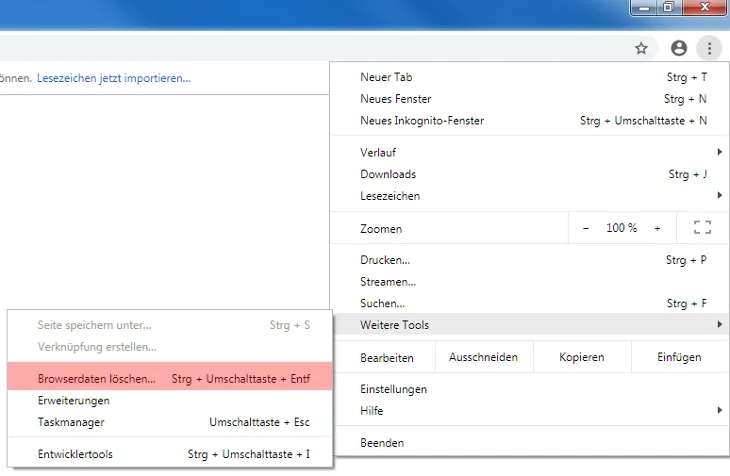 Google Chrome - Cache und Cookies leeren, Bild 2