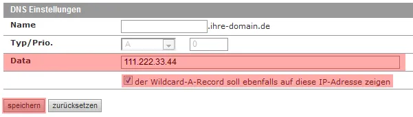 DNS - A-Record für Domain ändern, Bild 2