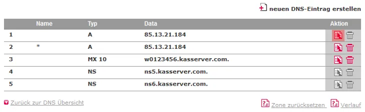 DNS - A-Record für Domain ändern, Bild 1
