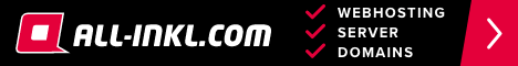 Webhosting, Server, Domains - 468 x 60 Pixel, Full Banner schwarz