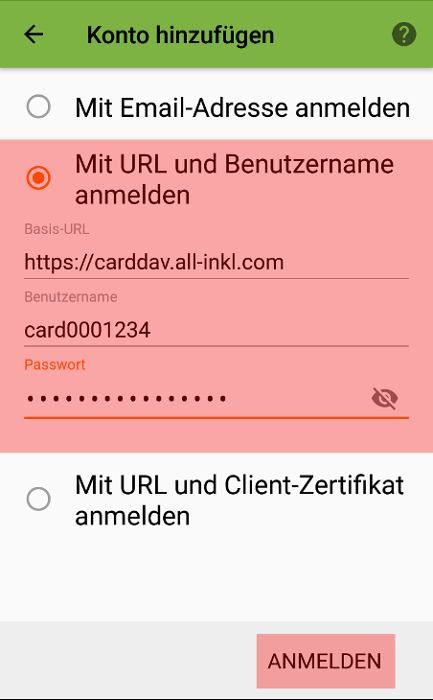 CardDAV - Synchronisierung von Kontakten - Android DAVx5 (DAVdroid), Bild 2