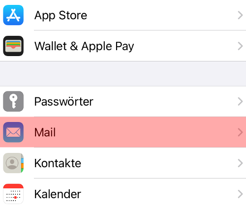 iOS Mail - E-Mail-Konto einrichten, Bild 2