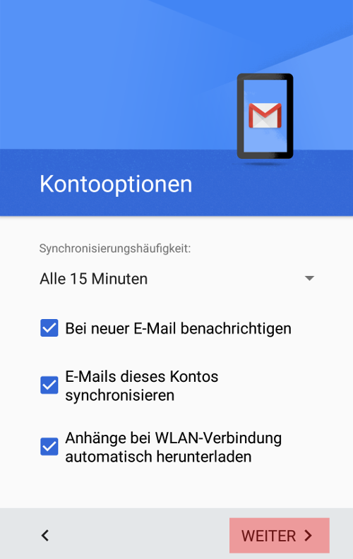 Gmail App - E-Mail-Konto einrichten, Bild 8