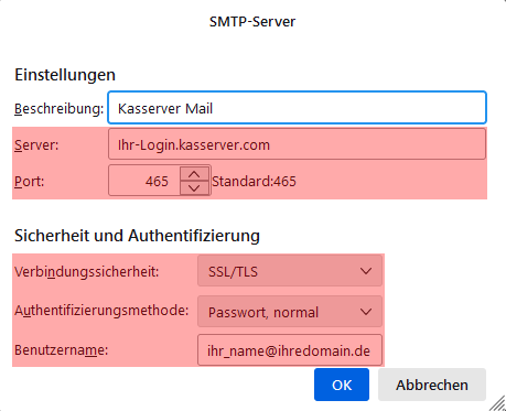 Thunderbird - SMTP-Authentifizierung aktivieren, Bild 4