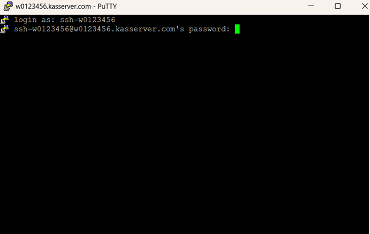 Dateiverwaltung - Verbindung mit PuTTY aufbauen (Passwort-Verfahren), Bild 5