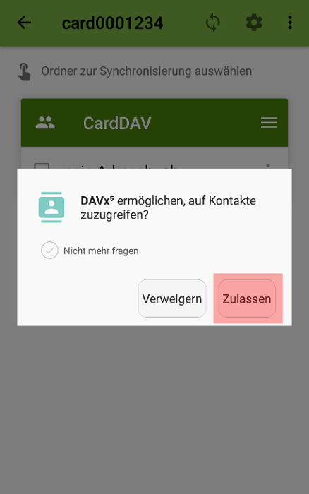 CardDAV - Synchronisierung von Kontakten - Android DAVx5 (DAVdroid), Bild 5