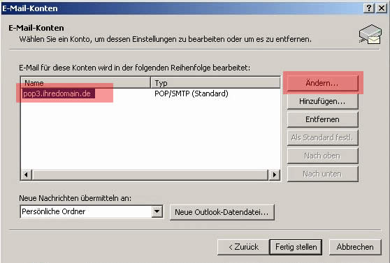 Outlook - 2002 - SMTP Authentifizierung aktivieren, Bild 3